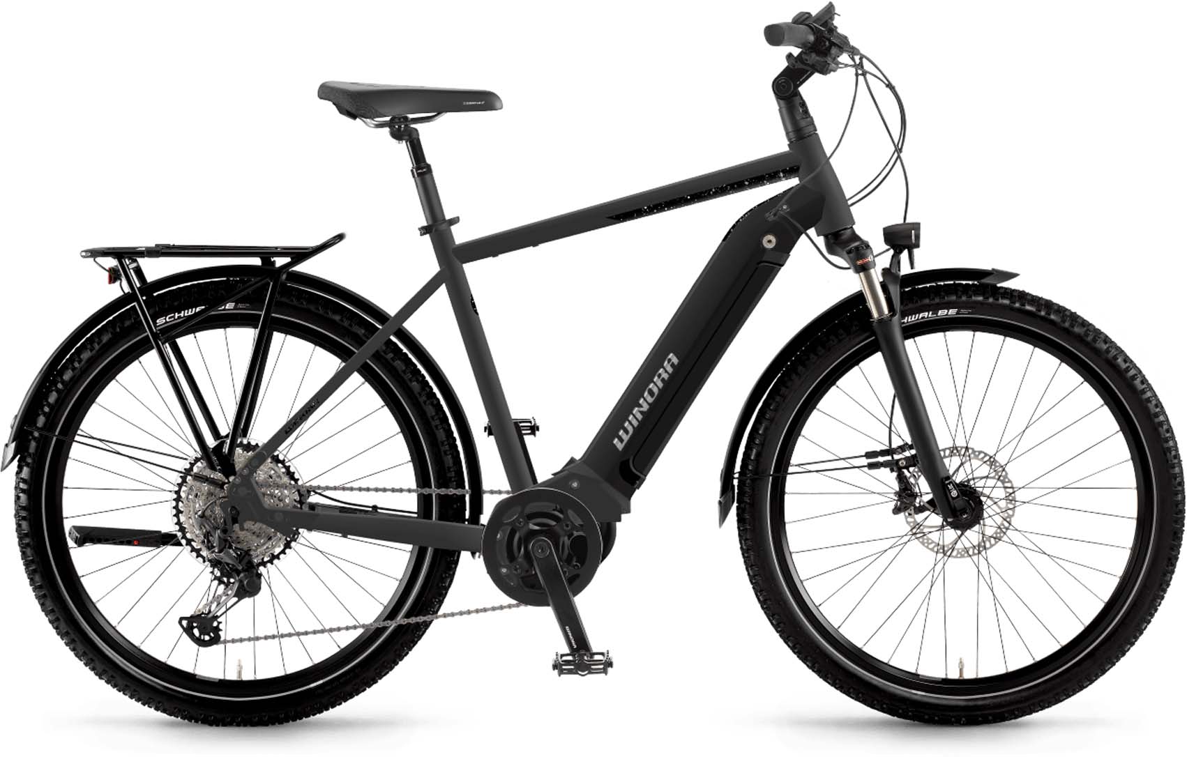 Winora Yucatan 12Pro i630Wh schwarz matt 2022 - E-Bike Trekkingfiets Heren