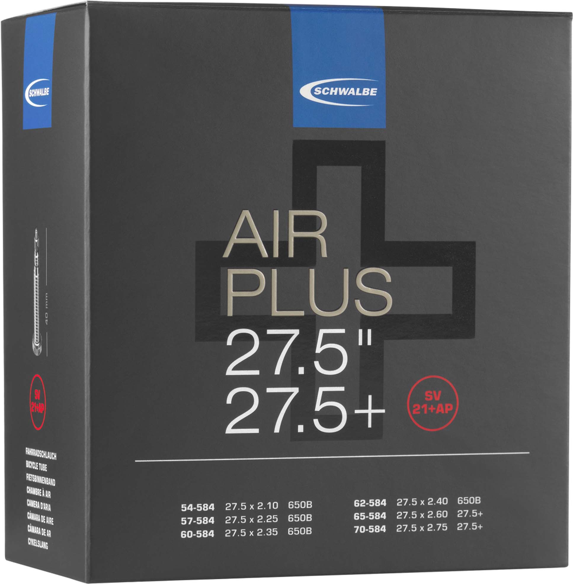 Schwalbe AIR PLUS binnenband SV Nr. 21+AP 27,5+"