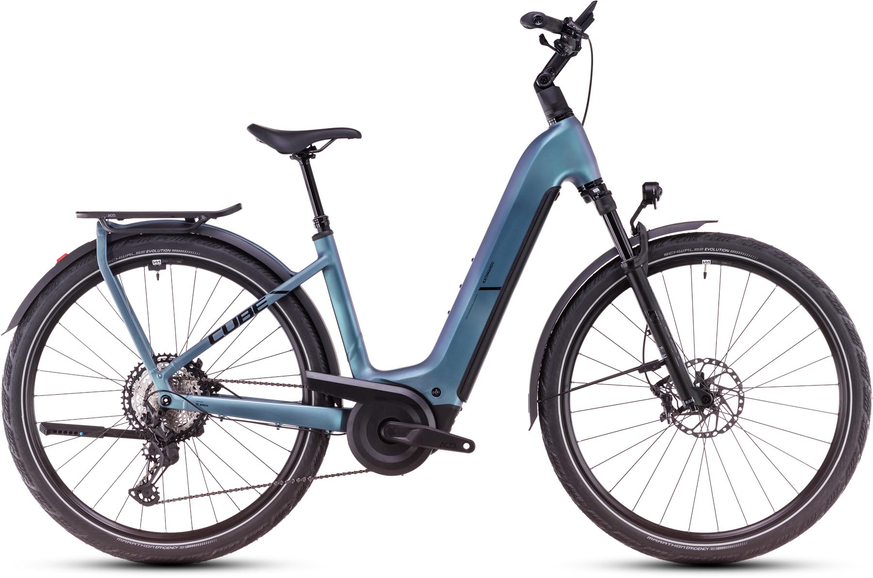 Cube Kathmandu Hybrid SLX 800 smaragdgrey n black 2025 - E-Bike Trekkingfiets lage instap