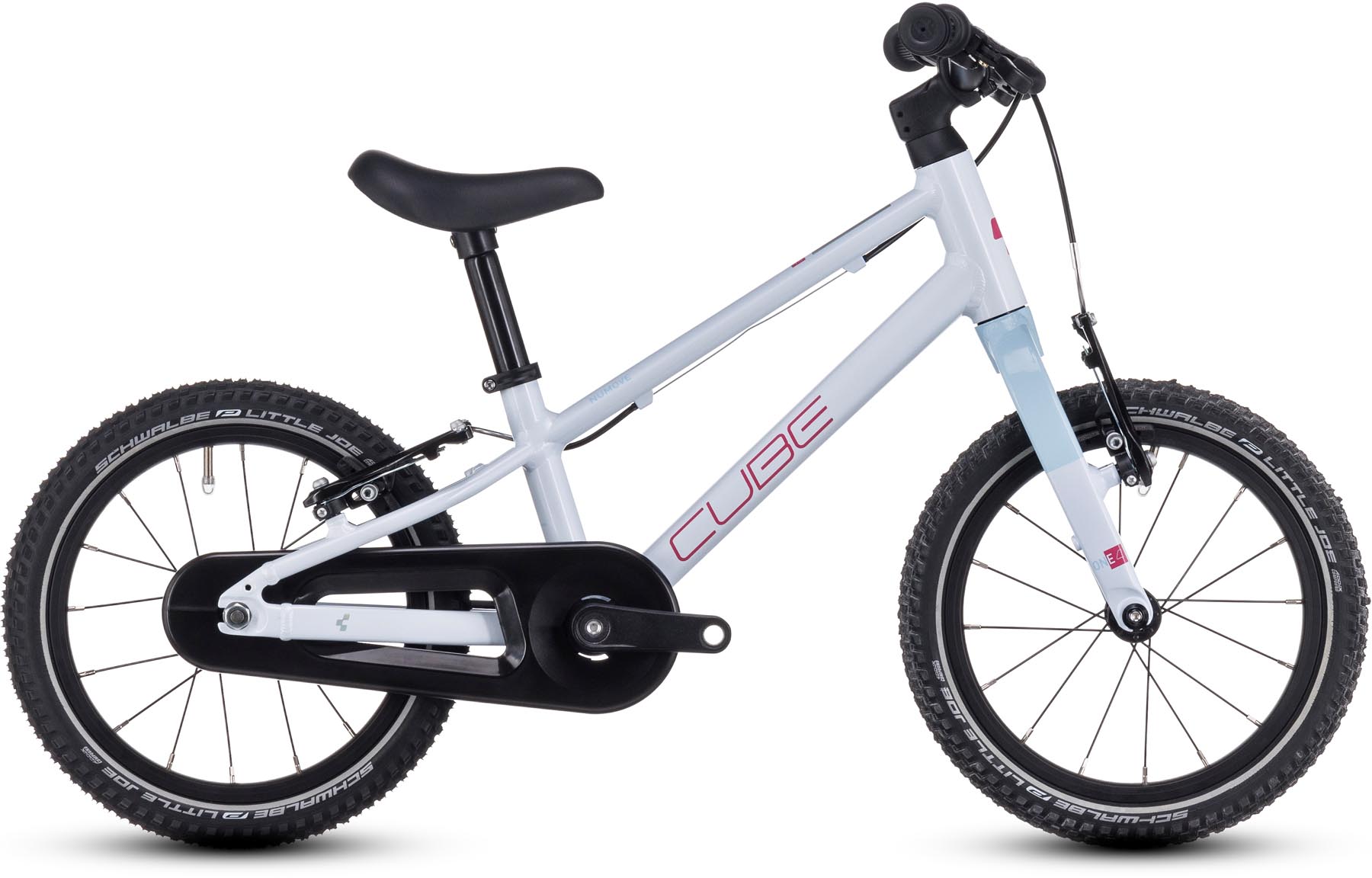 Cube Numove 140 flashwhite n pink 2025 - Kinderfiets 14 inch