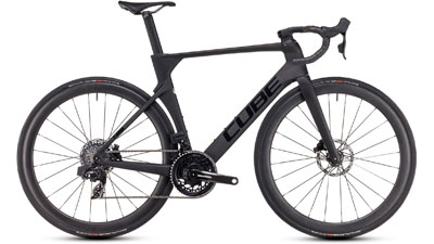 Cube Litening AERO C:68X Pro racefiets in donkergrijs.