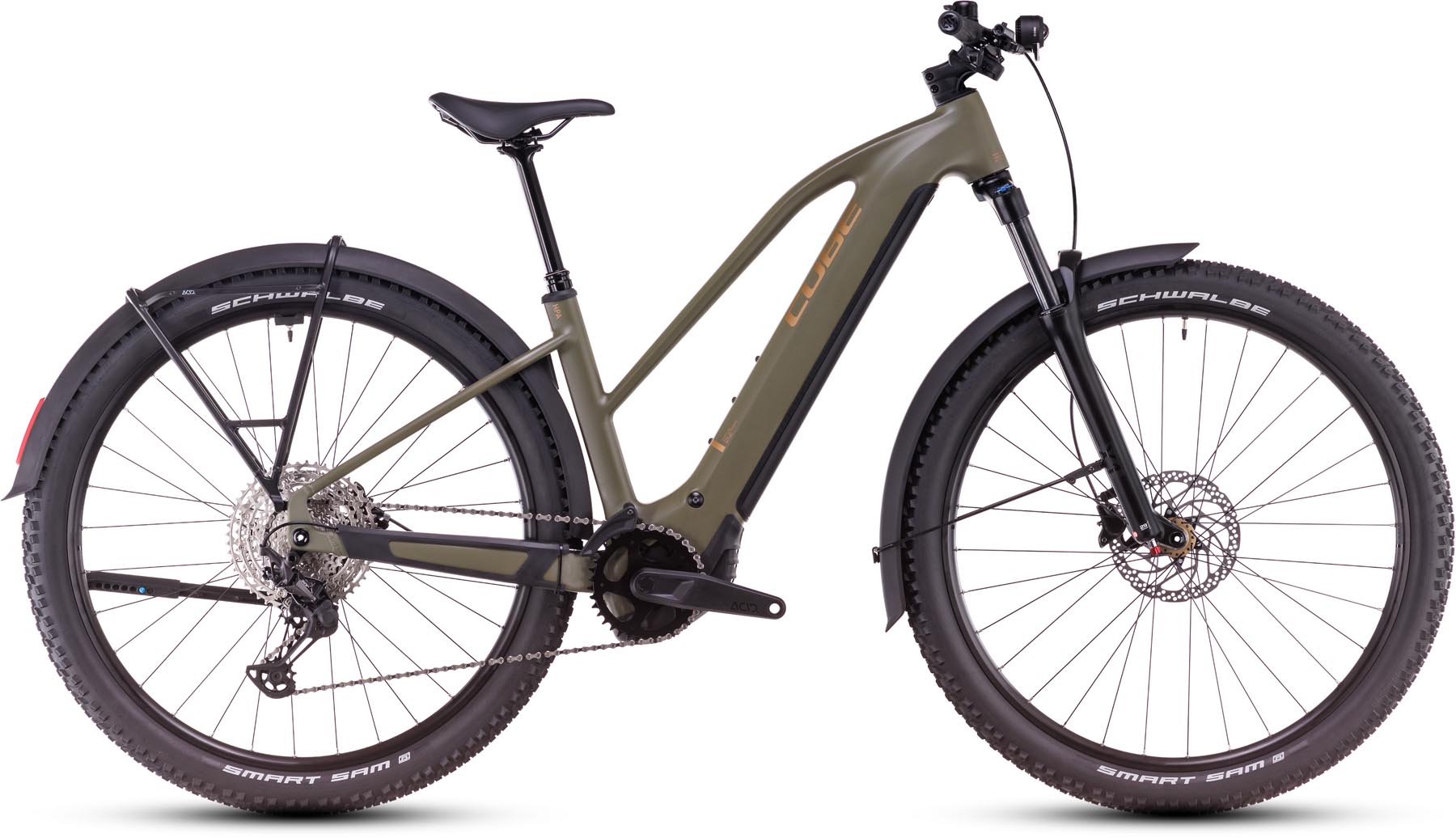 Cube Reaction Hybrid Pro Allroad 800 dustyolive n gold 2025 - E-Bike Hardtail Mountainbike Dames