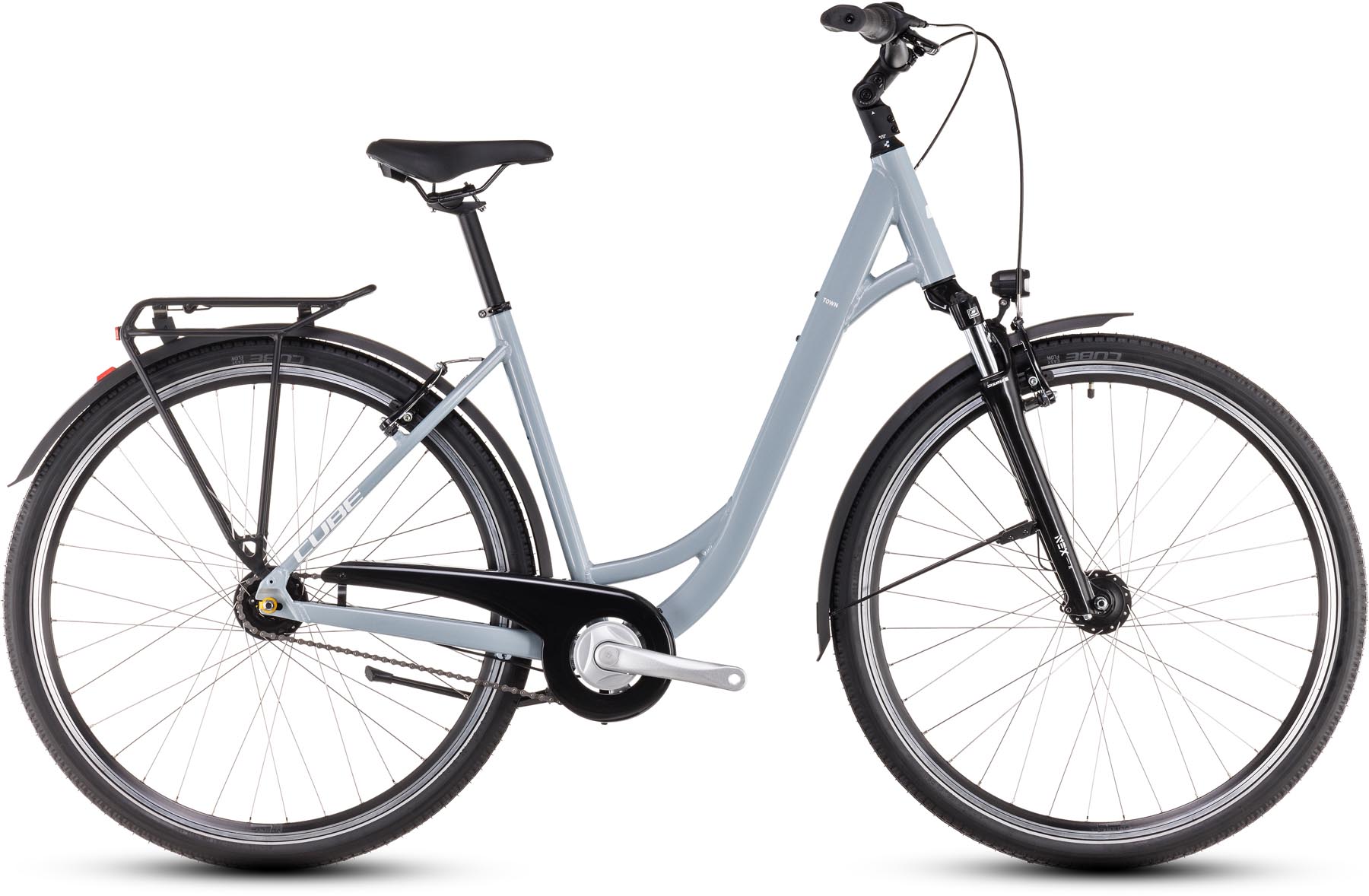 Cube Town ONE polargrey n white 2025 - Trekkingfiets lage instap