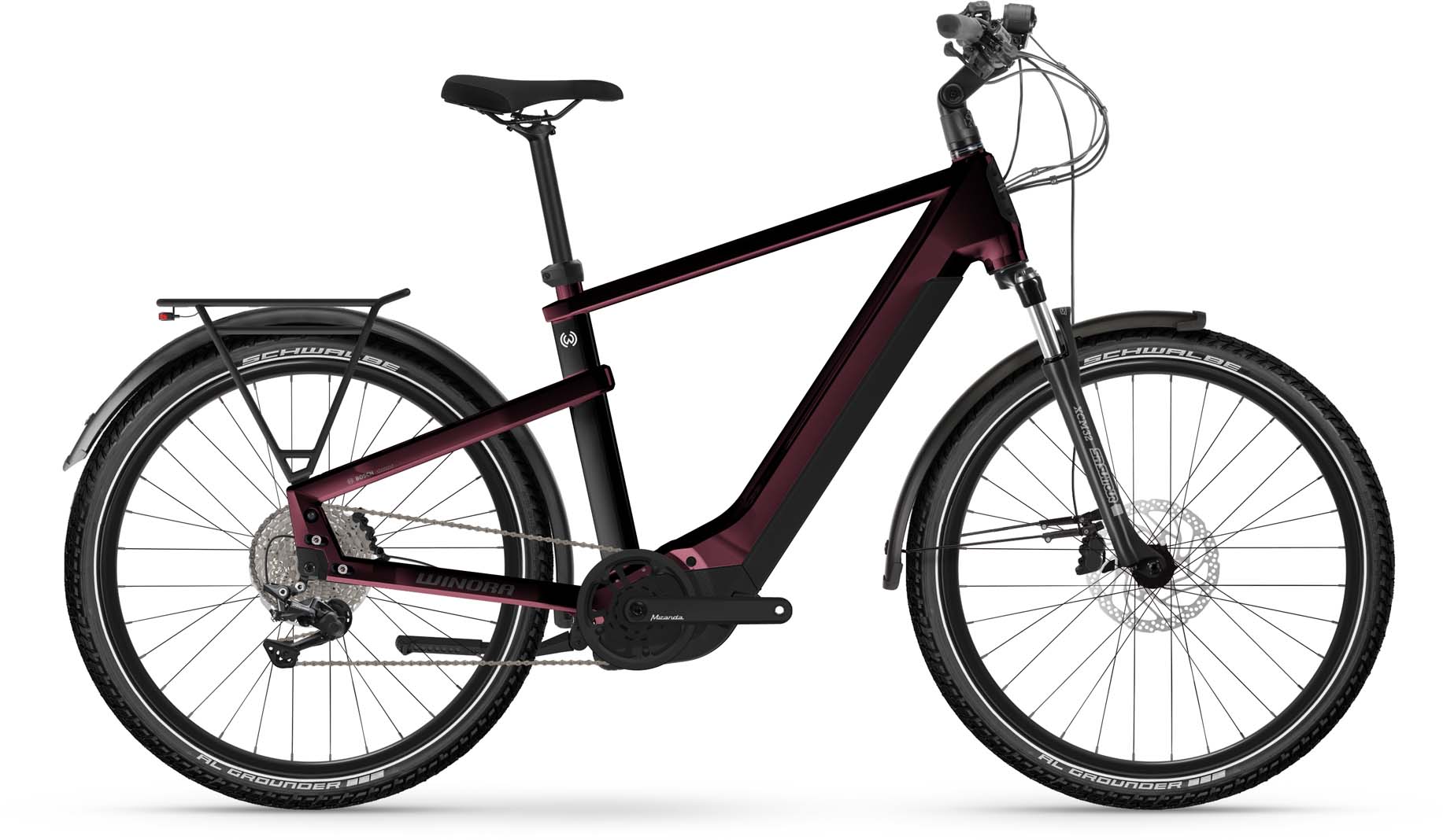 Winora Yakun X10E darkred 2024 - E-Bike Trekkingfiets Heren
