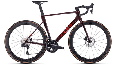 Cube Litening AIR C:68X Race racefiets in wijnrood.