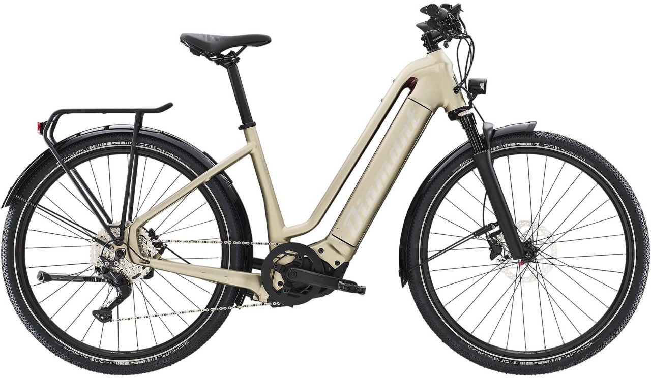 Diamant Zouma Deluxe+ TIE Alvitgrau Metallic 2022 - E-Bike Trekkingfiets lage instap