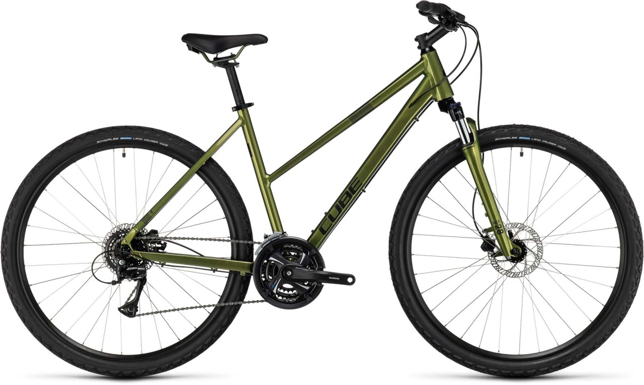 Cube Nature shinymoss n black 2023 - Crossfiets Dames