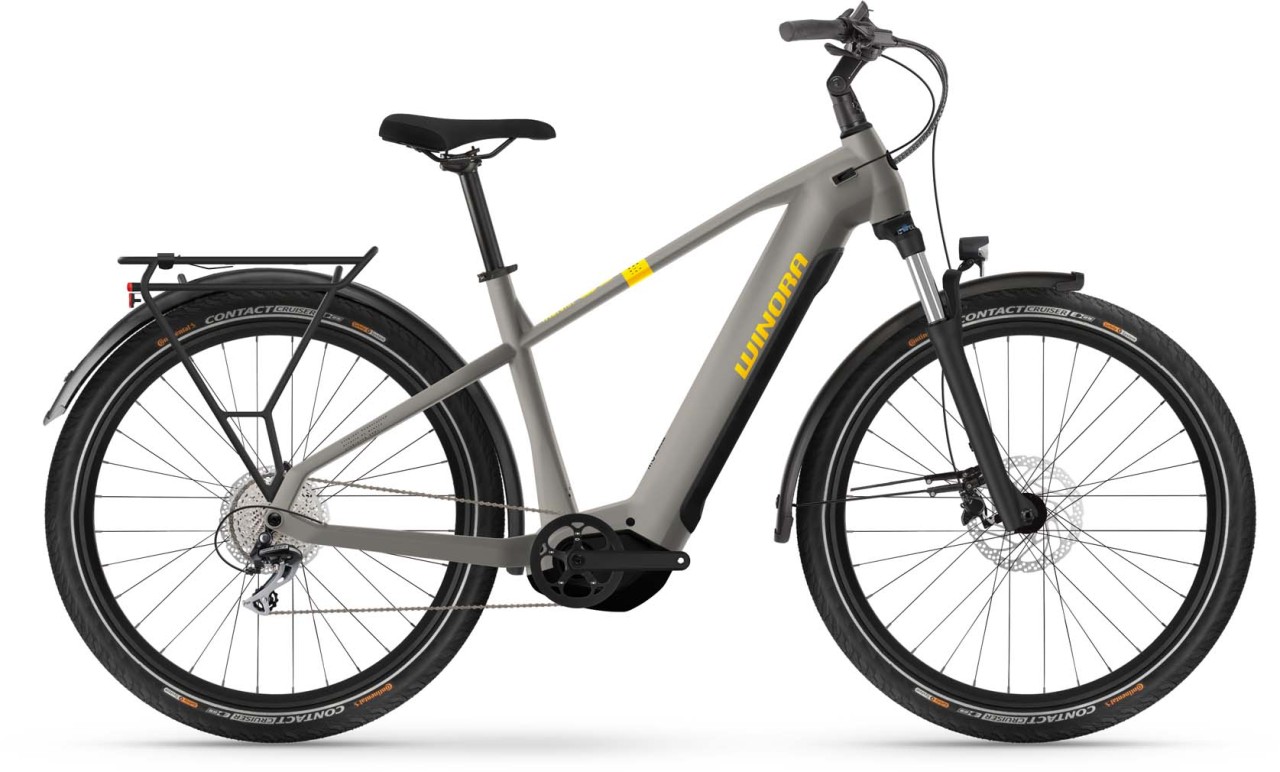Winora Yucatan X8 Quarz matt 2024 - E-Bike Trekkingfiets Heren