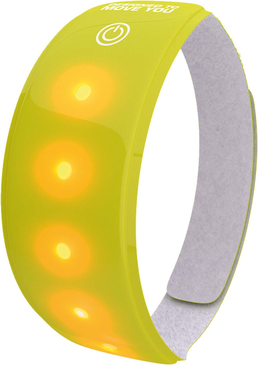 WOWOW LED reflecterende polsband Lichtband geel maat XL