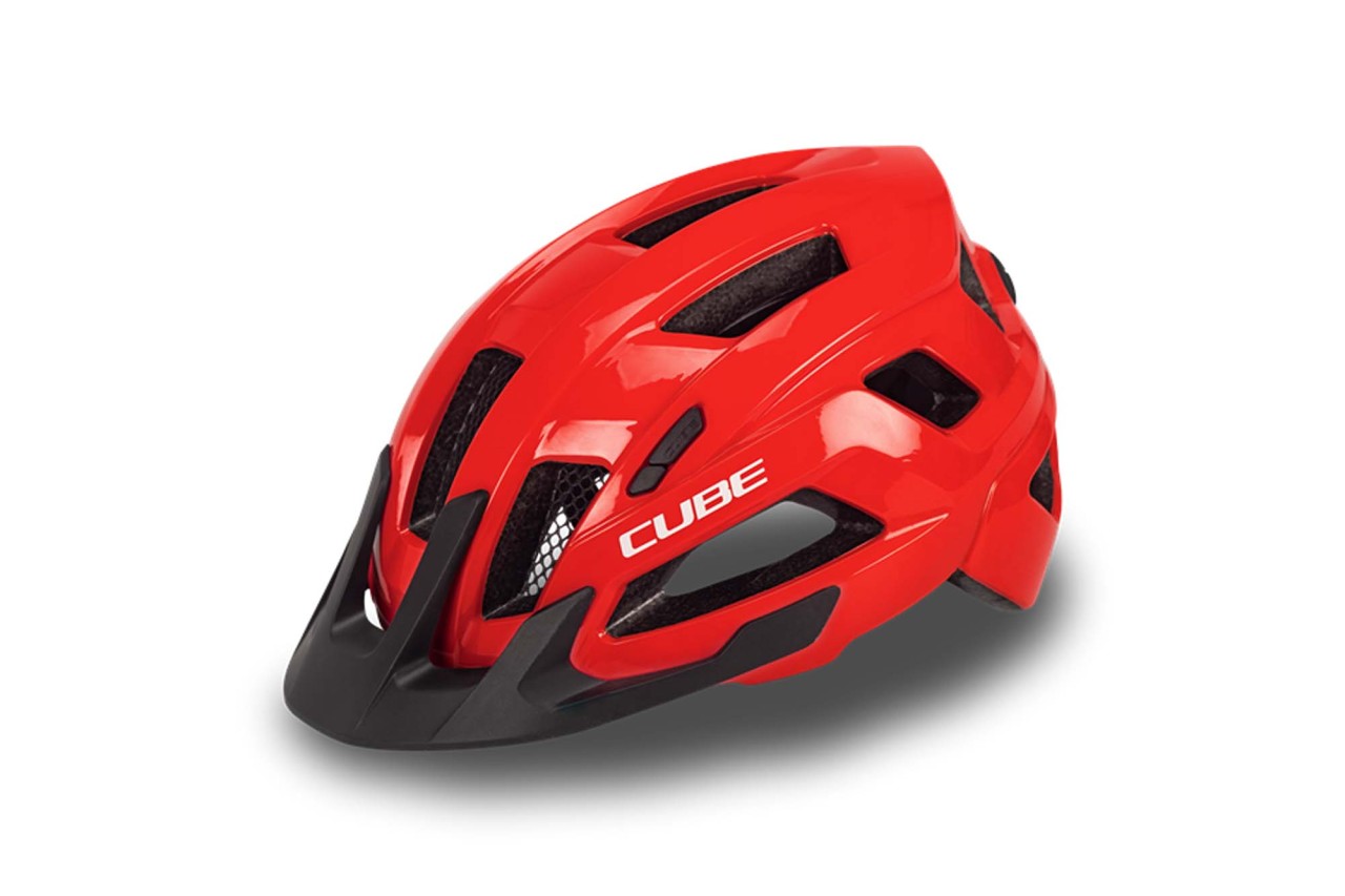 Cube Helm STEEP glanzend rood