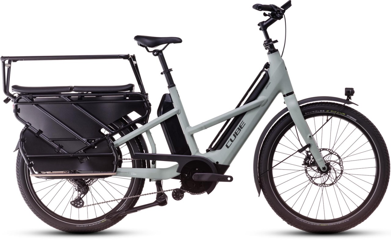 Cube Longtail Sport Hybrid Family 725 swampgrey n reflex 2025 - E-Bike bakfiets