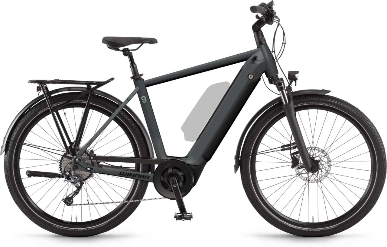Winora Sinus 9 i625Wh darkslategrey matt 2022 - E-Bike Trekkingfiets Heren