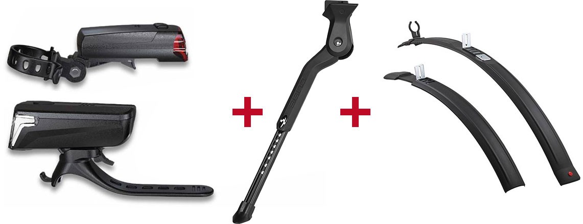 RFR Verlichtingsset + Cube Fietsstandaard + Hebie Spatbordset
