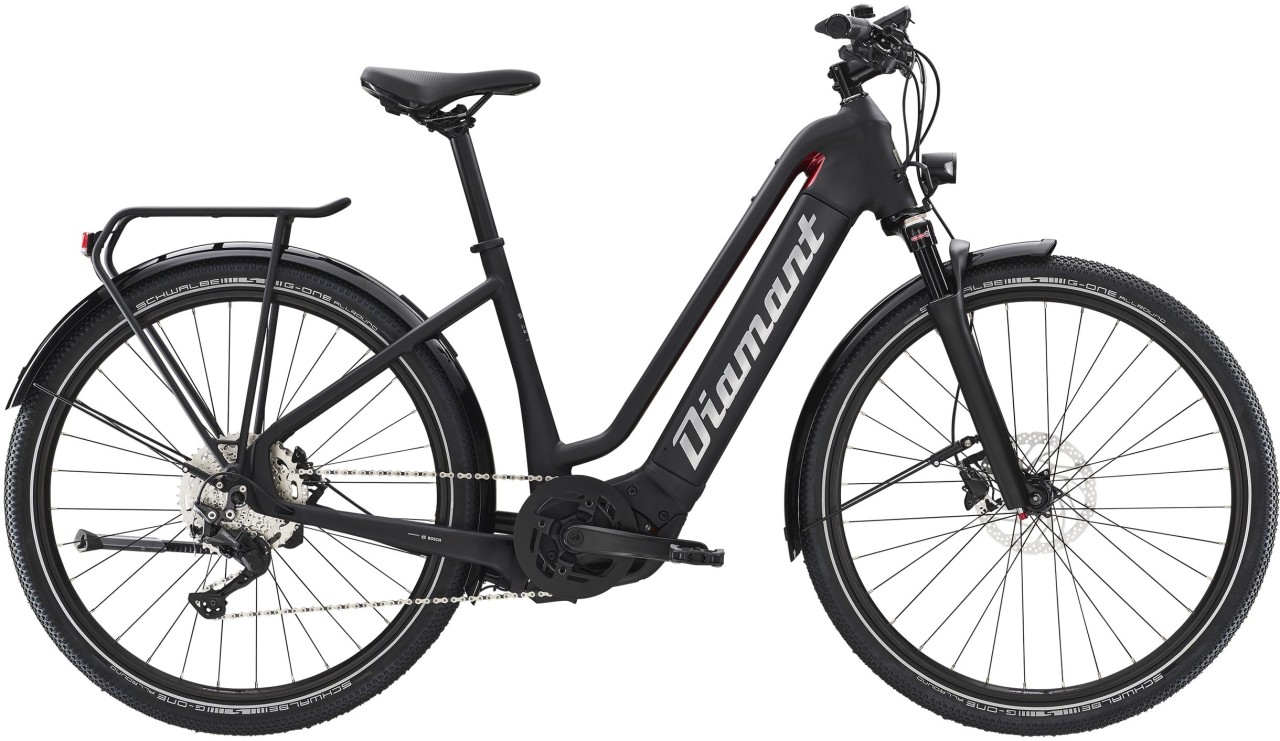 Diamant Zouma Deluxe+ TIE Tiefschwarz 2022 - E-Bike Trekkingfiets lage instap