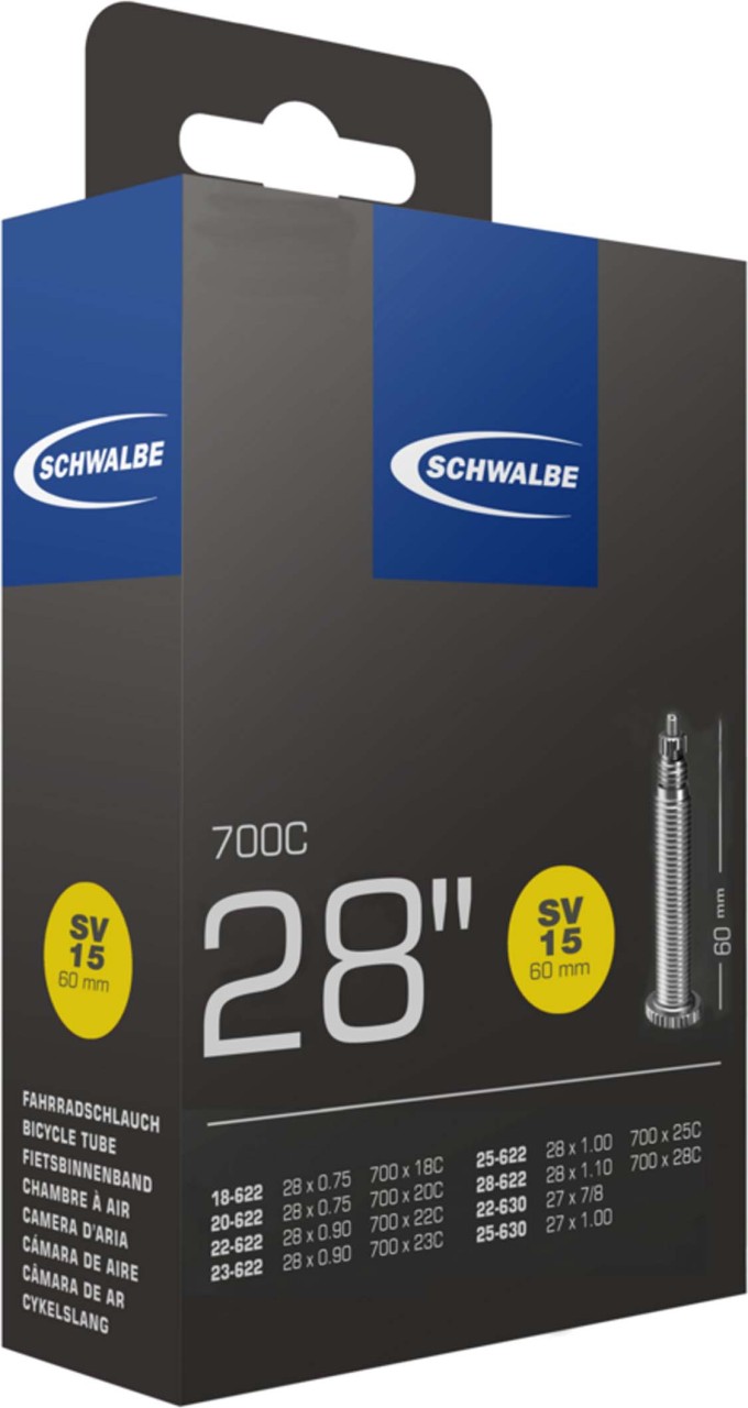 Schwalbe Slang nr. 15 SV 60 mm (18-28x622-630)