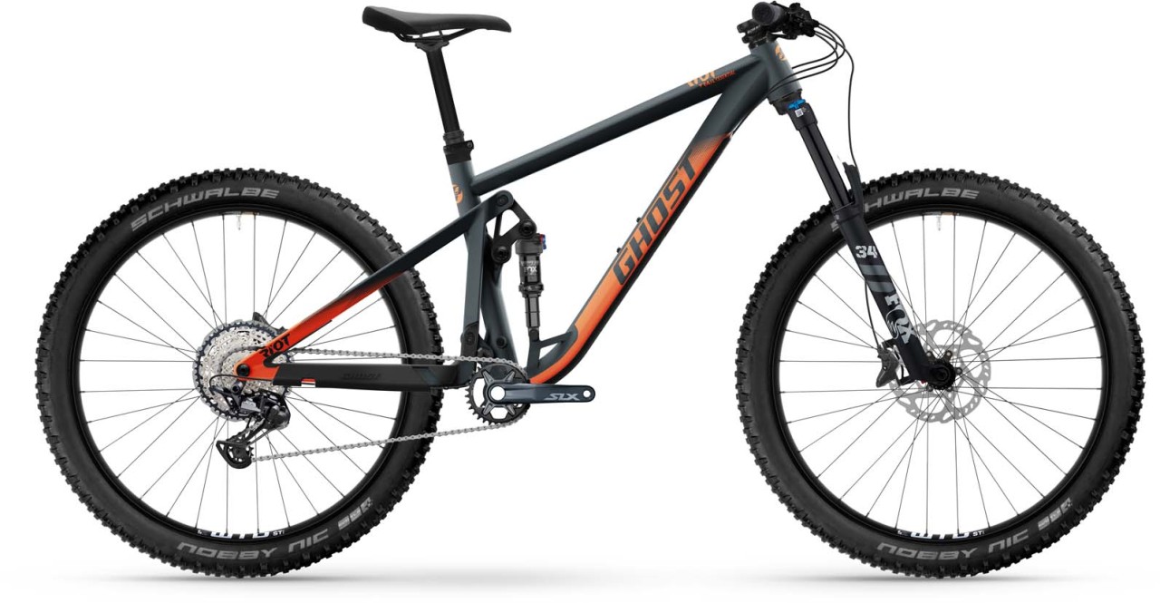 Ghost Riot Trail Essential dark grey / rusty orange matt 2023 - Fully Mountainbike - Schade aan lak