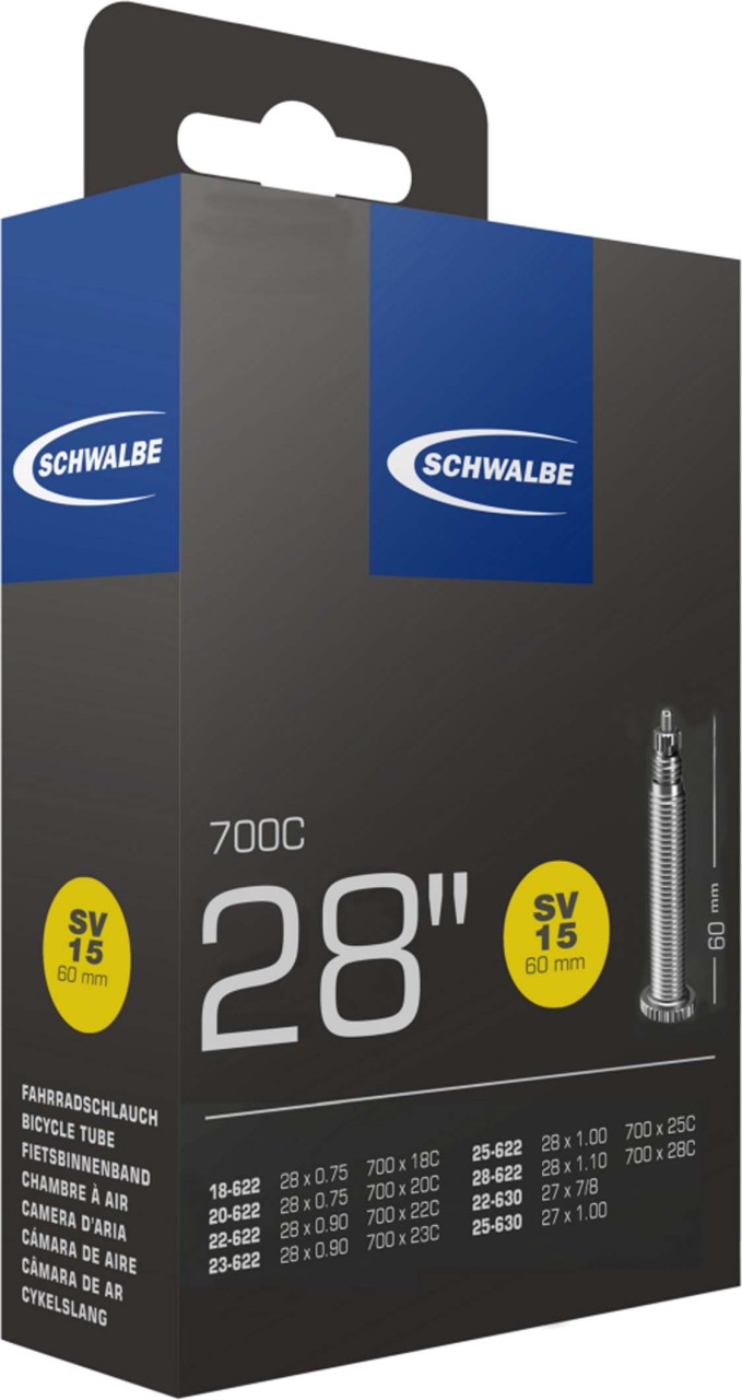 Schwalbe Buis SV 15 lang, 28x3/4-1 1/8" 18/28-622/630 SV60mm