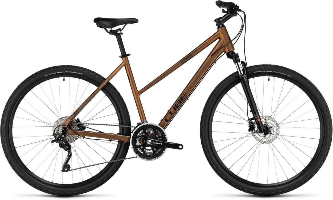 Cube Nature Pro gold n black 2023 - Crossfiets Dames