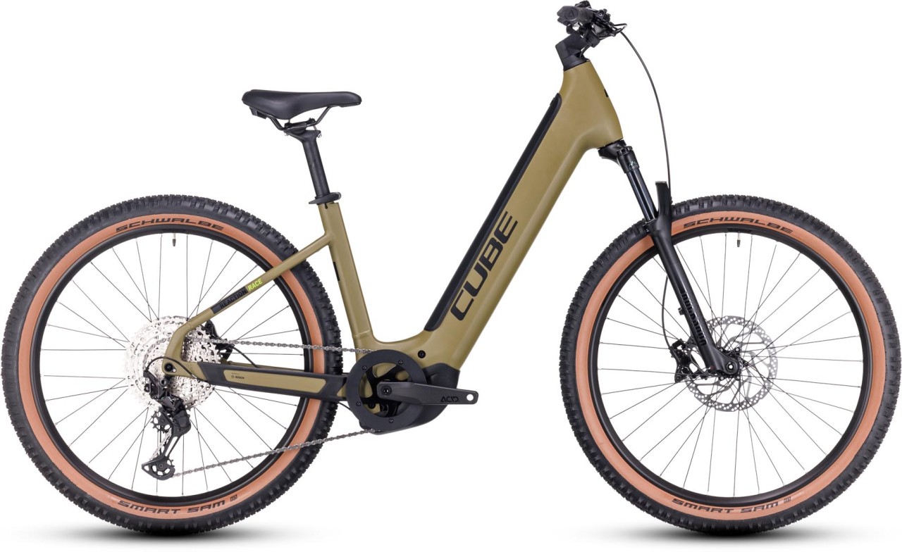 Cube Reaction Hybrid Race 625 olive n green 2024 - E-Bike Hardtail Mountainbike lage instap