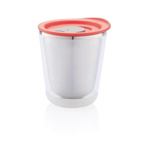 XD Design thermosbeker Dia, roestvrij staal, rood - 200 ml