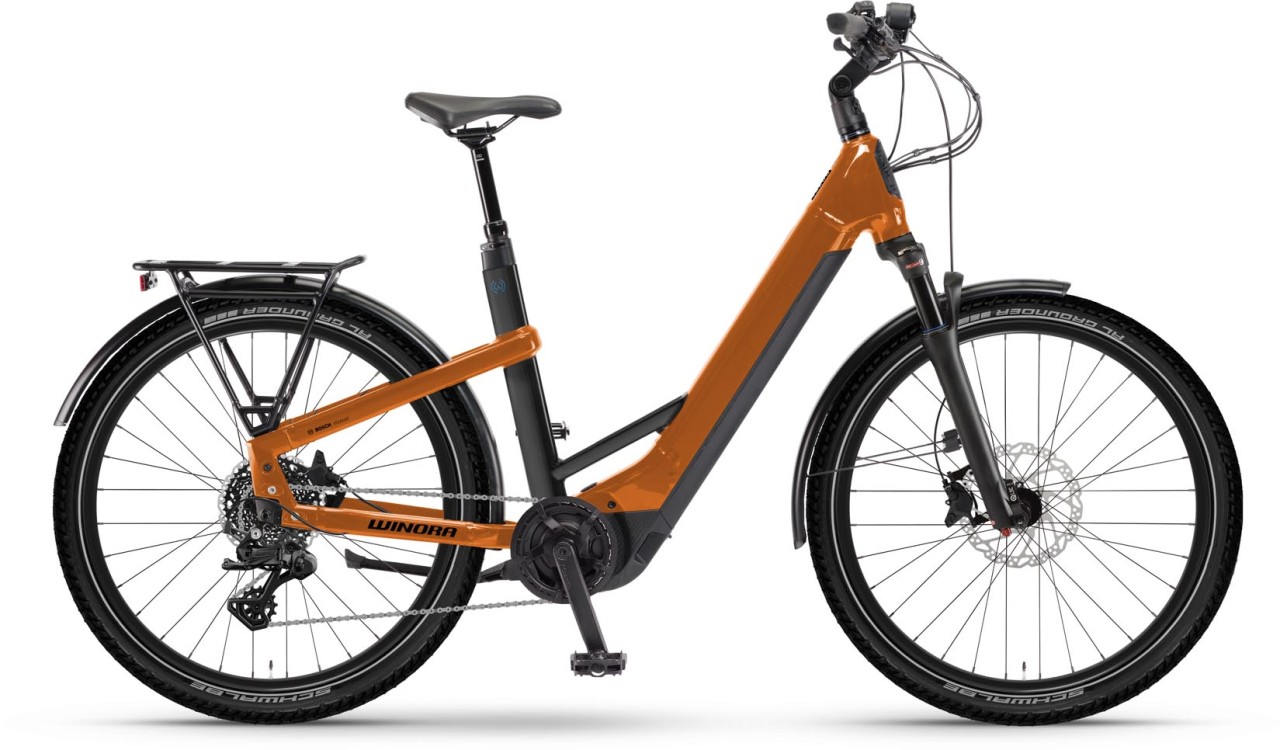 Winora Yakun X10 ginger gloss 2024 - E-Bike Trekkingfiets lage instap