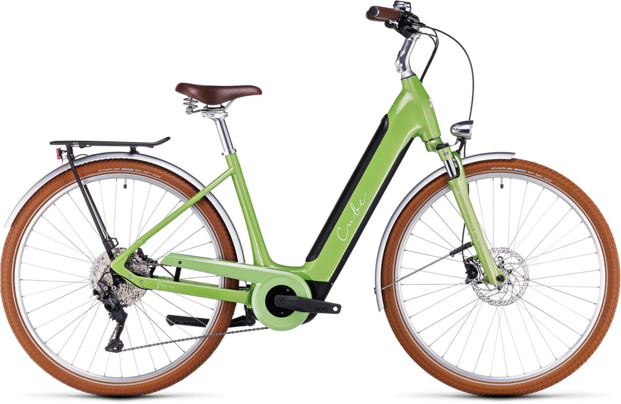 Cube Ella Ride Hybrid 500 green n green 2023 - Retro E-Bike Trekkingfiets lage instap