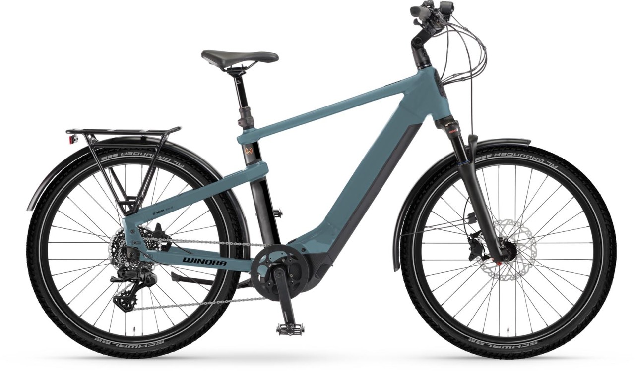 Winora Yakun X10 sharkblue matt 2024 - E-Bike Trekkingfiets Heren