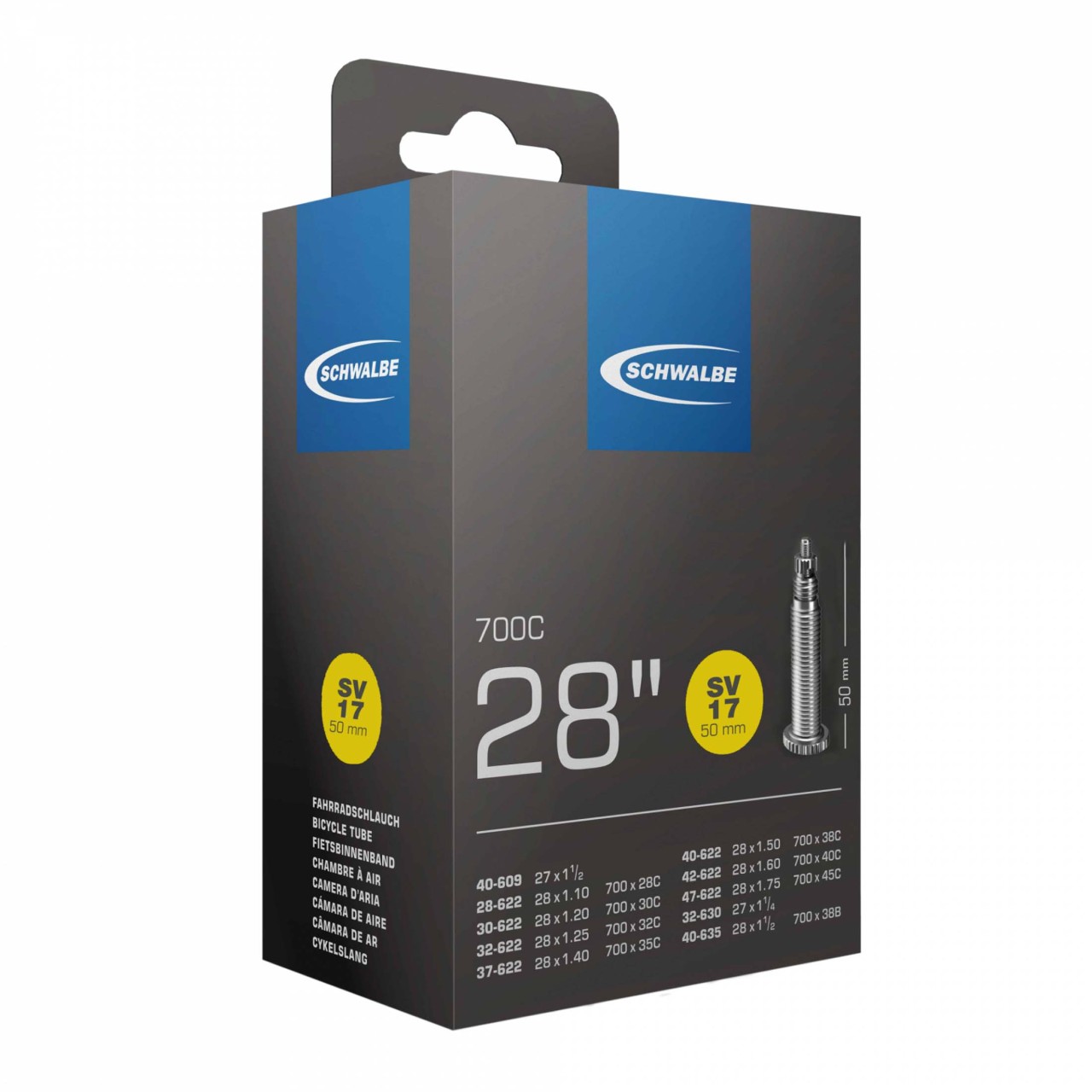 Schwalbe Buis SV 17 lang, 28x1 1/8-1.75 28/47-622/635 SV60 mm