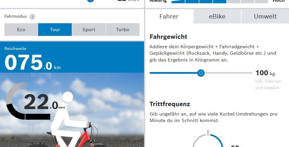 bosch actieradius calculator