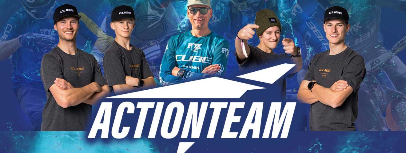 Cube Actionteam 2025 met Simona Kuchyňková, Zakarias Johansen, Frederik Matz en Gusti Wildhaber aan de vooravond van het UCI Enduro World Cup-seizoen.